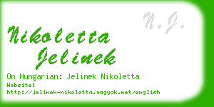 nikoletta jelinek business card